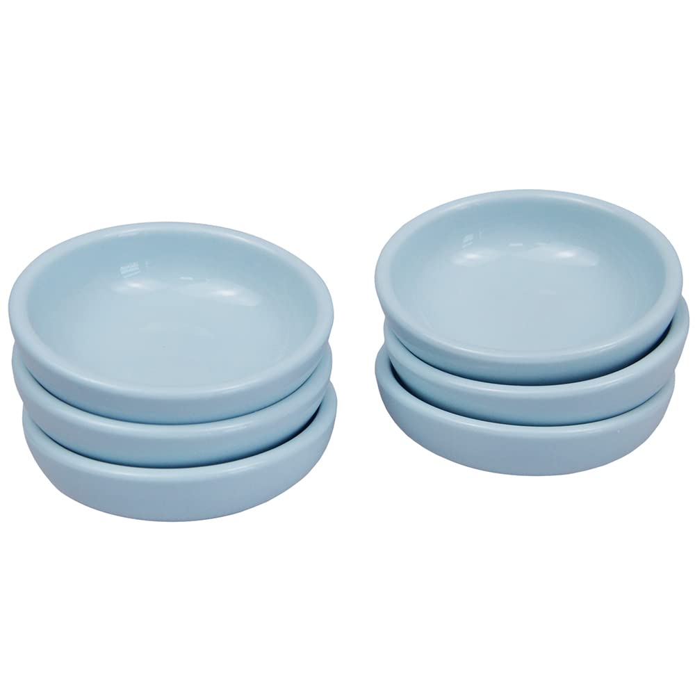 Sizikato 6pcs Candy Blue Porcelain Soy Sauce Dipping Bowls Side Dishes for Snack Sushi Fruit Appetizer Dessert. 3.2 Inches