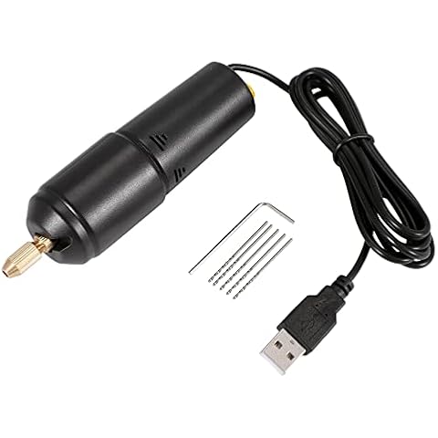 Tbkoly Jewelry Tools Electric Drill Handheld for Pearl Epoxy Resin Jewelry Making DIY Wood Craft Tools with 5 Drill Bits Cover