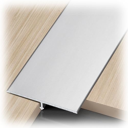 CMJYMX Perfil De Transición De Aluminio, Tira De Umbral Perfil En T, 3 Pieza × 90cm, Riel De Transición De Suelo Laminado para Unir Huecos En El Suelo(Silver,0.6cm/0.23in)