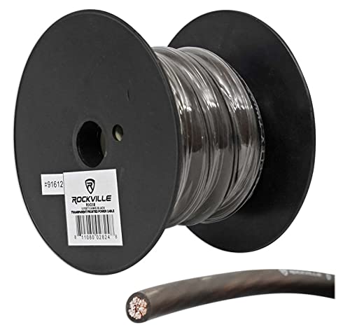 Rockville R0G5BLACK 0 Gauge AWG 5-Ft Car Amp Ground Wire Cable, High Conductivity, Durable PVC Jacket, Flexible Design, for Car Audio Enthusiasts