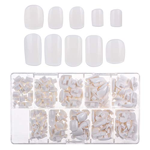 Marber Fake Nail Tip 200pcs Reemplazo de Manicura Repuesto de Ejercicios Falsas Un?as Falsas Set Con 5 Configuraciones Diferentes de cOnfiguracio?n Profesional para Manipulador de Mano Falsa Activa