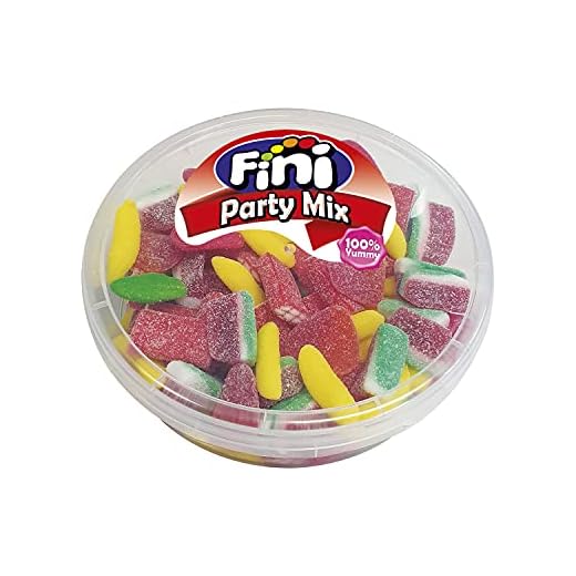 Fini Party Mix | Surtido de Gominolas de Sandía, Regaliz, Ladrillo, Plátano - Tarro 450 gr