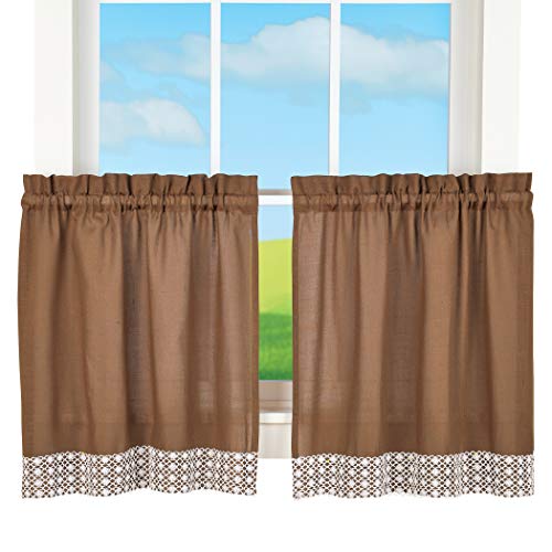 Lorraine Home Fashions Salem 60-inch x 24-inch Tier Curtain Pair, Chocolate