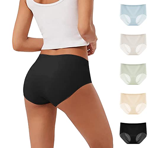 Momolaa Culotte Fuite urinaire Femme Lavable Lot de 5 sous-vêtements Populaires Confortables et Respirants en Soie glacée sans Traces pour Femmes Culotte Fuite urinaire Femme Lavable
