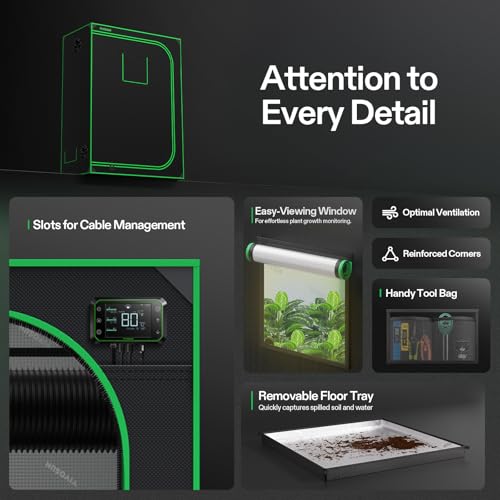 Image of VIVOSUN 5x3 Grow Tent 60 inchx32 inchx80 inchHigh Reflective Mylar Tent Indoor Grow