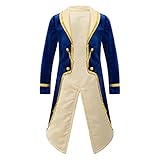 Yihuimin Kids Boys Medieval Prince Fairy Tale Costume Long Sleeve Button Down Gentleman Tailcoat Royal Blue 8 Years