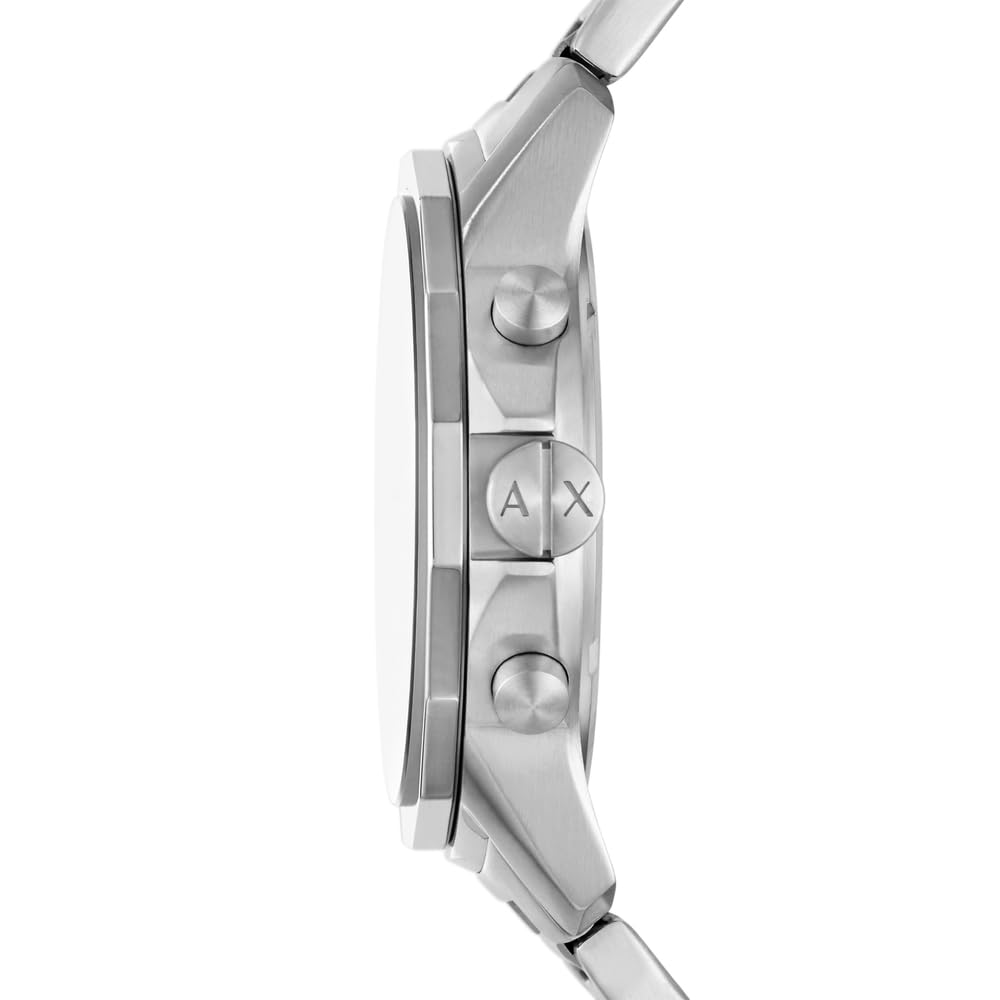 Armani Exchange AX7176SET - Reloj de Acero Inoxidable para Hombre (44 mm), Color Plateado