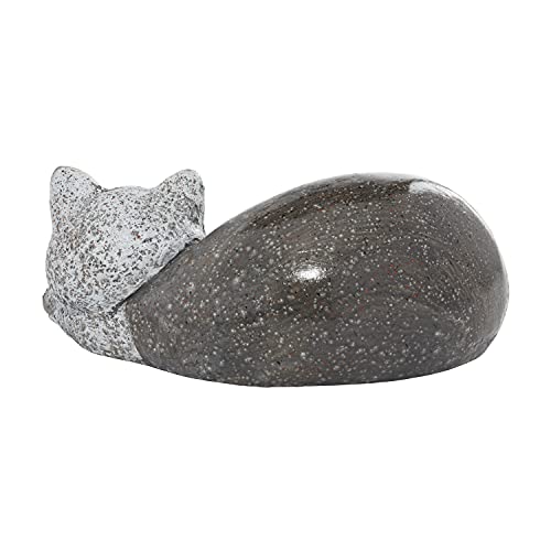 Estatua de jardín gato polystone 15 in x 9 in x 7 in gris miniatura 6