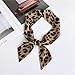 Wentoenapp 2Pcs Brown Leopard Neck Tie Chic Skinny Scarf Hairband Stylish Purse Silk Feeling Scarf for Women, Women's Fashion Scarves and Leopard Wraps