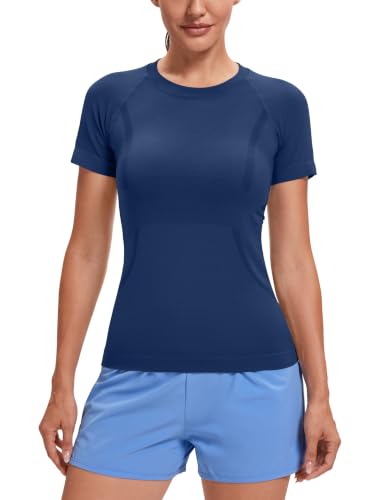 Image of MathCat Seamless Short Sleeve Workout Tops for Women