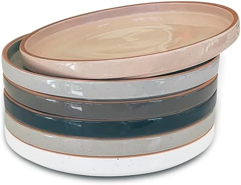 Mora Ceramic Flat Plates Set of 6-8 in - The Dessert, Salad, Appe...