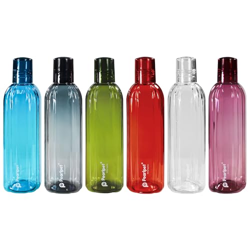 Image of PEARLPET Ren- BPA-free Plastic Water Bottle Set of 6 Pcs, Each 500ml, Assorted Multicolor
