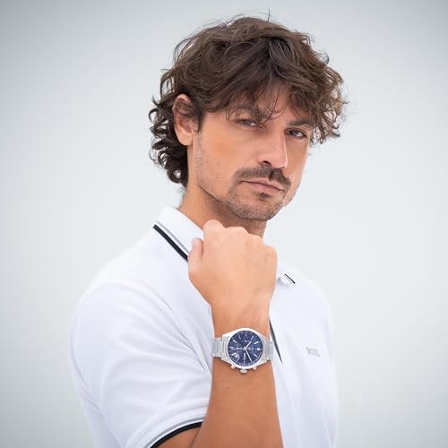 BOSS Chronograph Quarz Uhr für Herren Kollektion Grand Prix mit Lederarmband oder Edelstahlarmband – Ansicht 4