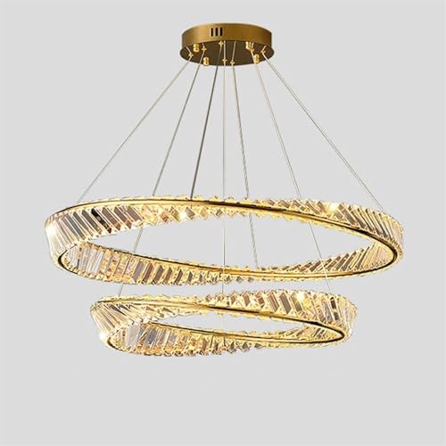 Plafonnier cristal Gold Light Luxury, luminaire d'exception pour grand salon