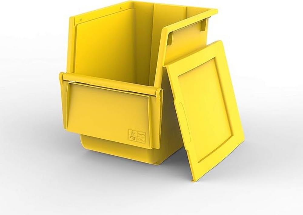 Terry Ecobin Poubelle Recyclage Tri Déchets Intérieur Extérieur Polypropylène Antichoc Jaune Bleu 25 L 30 L