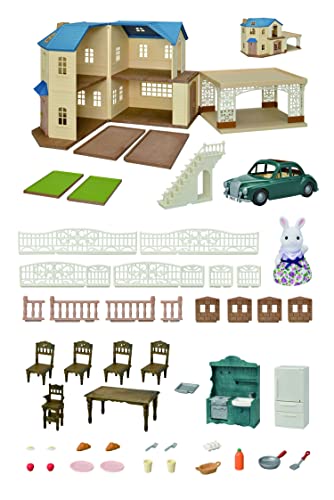 Image of Calico Critters - Dollhouse Series - Large House with Carport Gift Set Limited Edition | Collectible Dollhouse Toy | Ages 3+