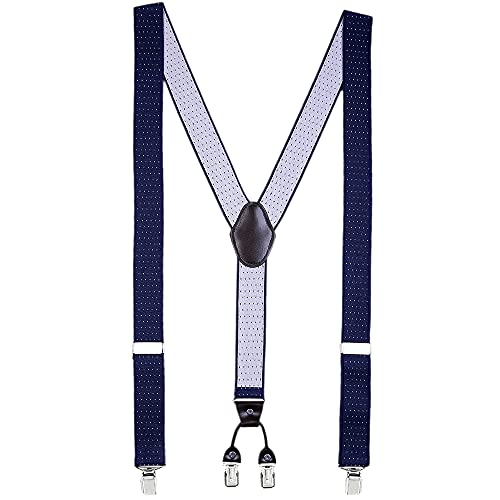 DonDon Bretelle uomo 3,5 di larghezza con 4 clip