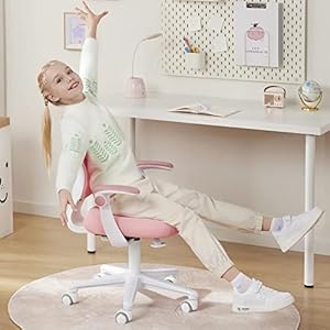 Kids Desk Chair, Height Adjustable Kids Chair, Ergonomically Designed Kids Study Chair. Suitable for 4~12 Years Old Child, Pink Kids Desk Chair Height Adjustable Kids Chair Ergonomically Designed Kids Study Chair Suitable for 412 Years Old Child Pink
