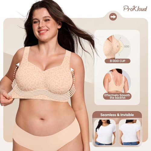 Image of ProKloud Jelly Bras for Women No Underwire Wireless Bra with Support and Lift Full Coverage Plus Size Comfy Seamless Bra