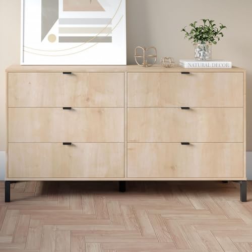FALKK Furniture Minimalist 6-Drawer Dresser