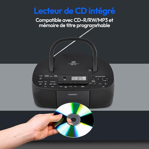 Radio CD K7 MEDION FM 2x3W RMS - vue 9