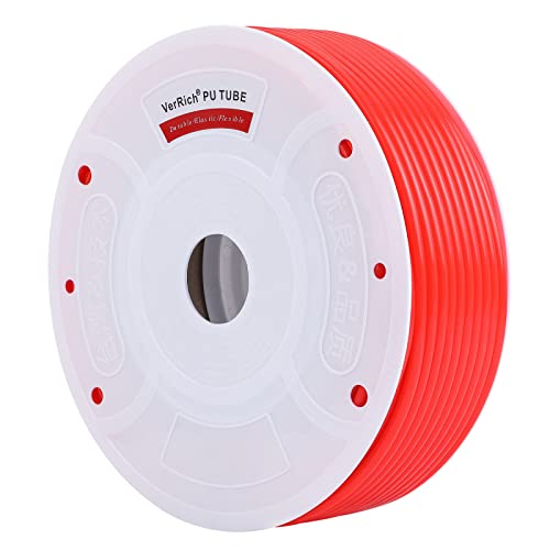 VerRich Pneumatic Tubing Pipe Pu Hose,Orange 8mm OD x 5mm ID 262 FT 80 Meters PU Air Hose Line Tube for Air Compressor Transfer