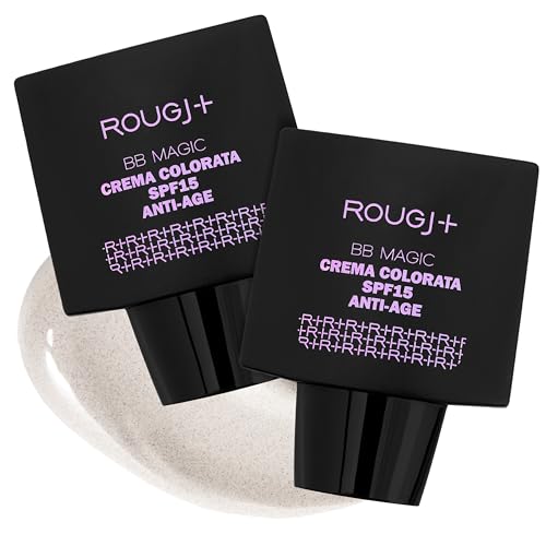 Rougj BB Magic SPF 15 Pelli Più Mature - Crema Colorata Anti Rughe Con Acido Ialuronico Doppio Peso Molecolare Uniforma Il Tono Idrata Rimpolpa Dona Luminosità 2 X 25 ml - Made In Italy