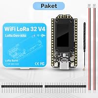Meshnology ESP32 LoRa V4 Dev Board, verbessertes ESP32-S3 LoRa-Modul WLAN Bluetooth 2 MB PSRAM 16 MB Flash 863-928 MHz Antenne OLED-Display Unterstützt GPS und Solar für Arduino Meshtastic LoRaWAN IOT – Ansicht 9