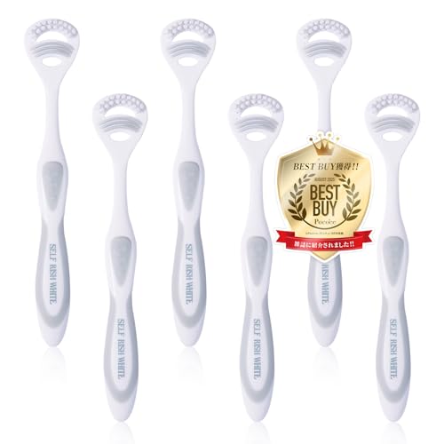 SELF RISH WHITE(セルフリッシュホワイト) 舌磨きブラシ 6本セット 舌クリーナー 舌苔 除去 舌汚れ 口臭予防 オーラルケア