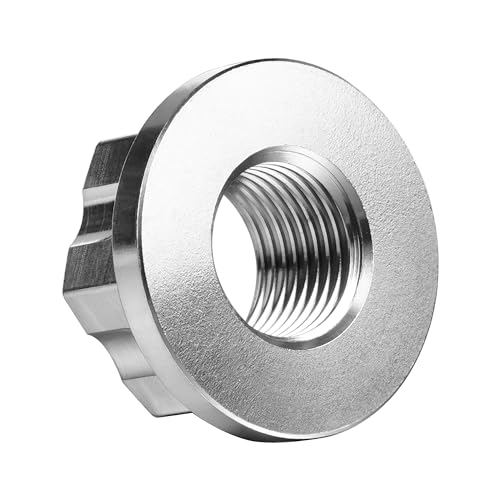 Image of Titanium M6 M8 M10 M12 M14 M16 Flange Bolt Nut Bicycle Motorcycle Rear Axle Car Modification Accessories Pack of 6 (M16 Pitch 1.5mm, Normal Titanium)