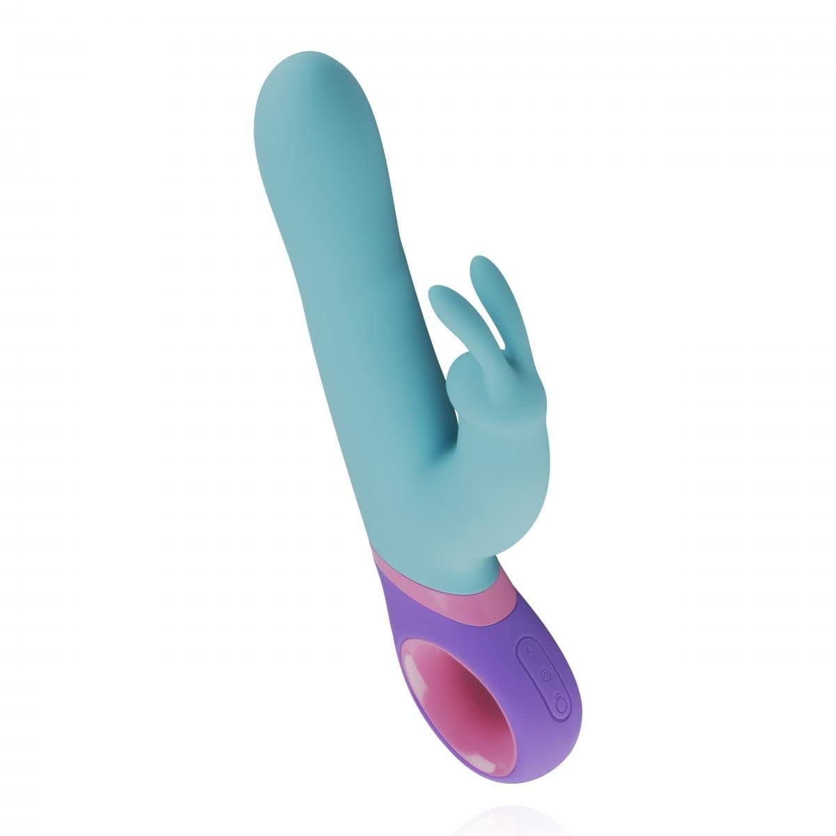 Vibratore di Coniglio Meta – Bunny Vibratore per Donna – Stimolatore del Coniglio Clitorideo in Cima – Blu/Viola