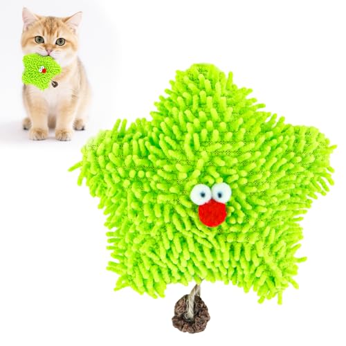 gexuamz Katzenspielzeug aus Katzenminze Interaktives Katzenkissen mit Selbstbeschäftigung Weiches langlebiges Spielzeug für Katzen zur Zahnpflege Grüner Seestern