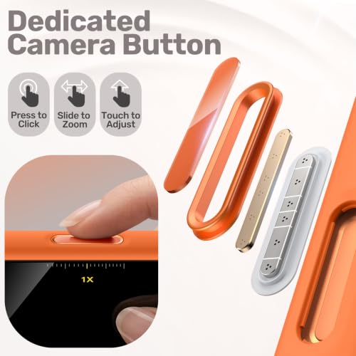 JETech Magnetische Silikon Hülle für iPhone 18 Pro Max/17 Pro Max, Orange – Ansicht 6
