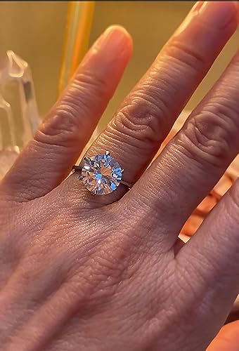 IVY & BAUBLE 1 Carat, 2 Carat, 3.5 Carat CZ Round Solitaire Engagement Ring in White Gold Plating, Size 5-103