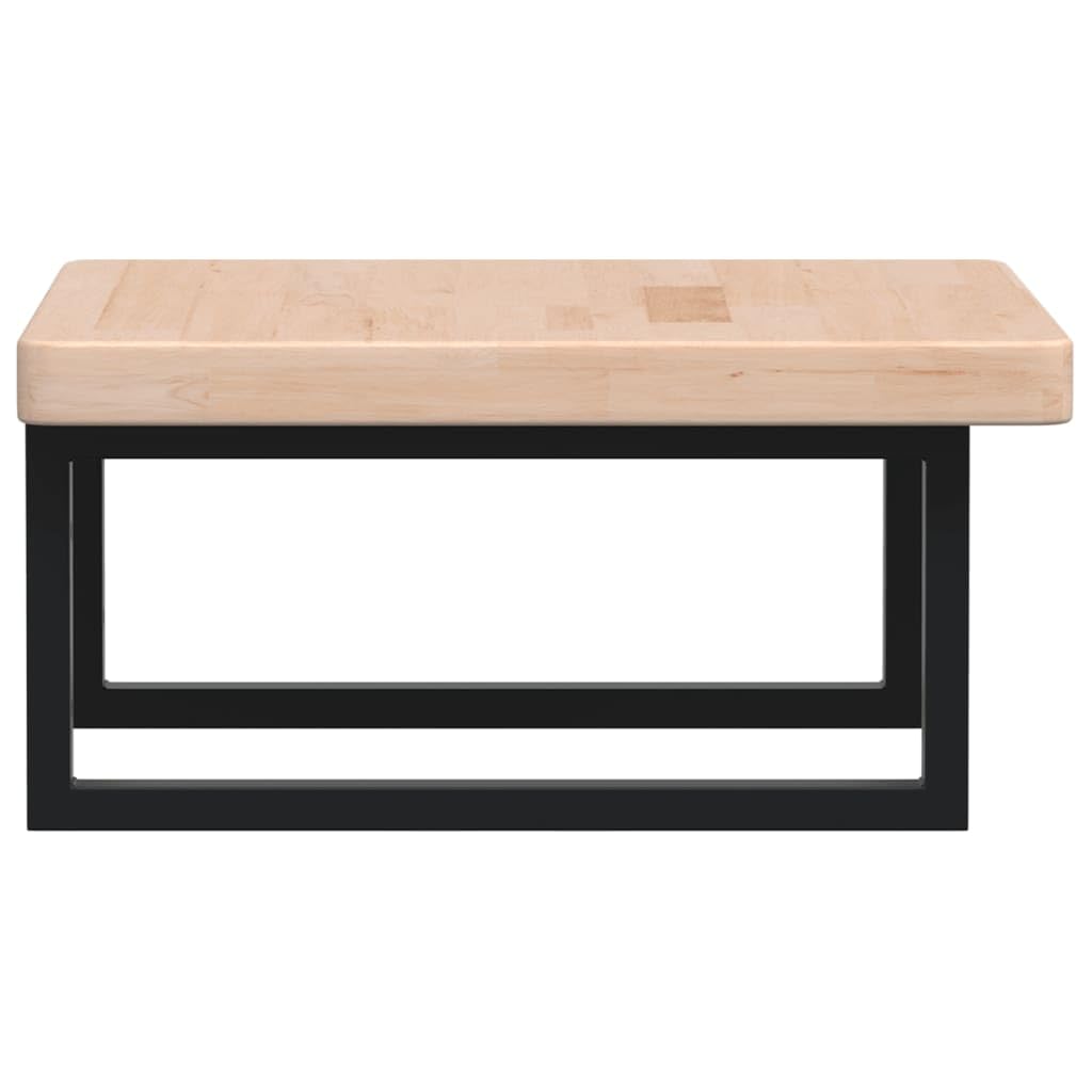 Tapa de lavabo con 2 soportes de acero y placa de madera de roble, incluye 2 tornillos de expansión M8 por soporte y tornillos M5 x 18 para el montaje