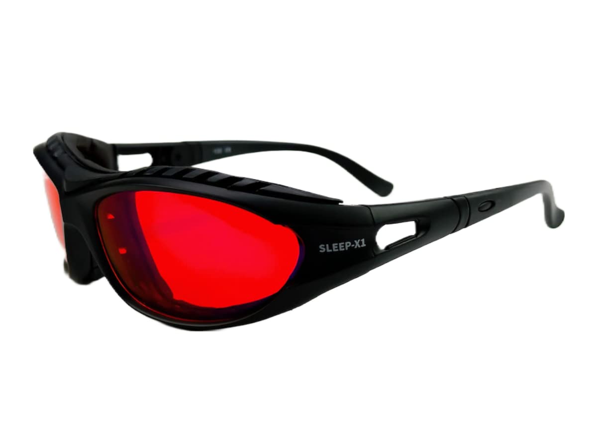 SLEEP-X1 100% filtro de luz azul y verde, gafas PC Gaming UV Blue Light Bloqueo Anti, rojo, talla única