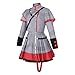 jrswai Women Ainme Cosplay Costume Gothic Military Uniform Dress Halloween Outfits Full Set(Gray,L)