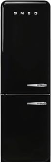 Smeg FAB32 Retro Refrigerator – 50s Style Fridge with Bottom Freezer, No-Frost, LED Display & Lighting, LifePlus Zone, Multi-Airflow – 12.2 cu ft – Black - Made in Italy