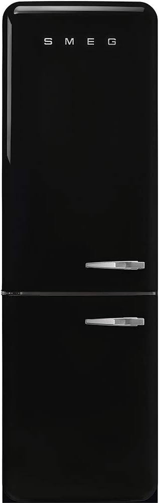 Smeg FAB32 Retro Refrigerator – 50s Style Fridge with Bottom Freezer, No-Frost, LED Display & Lighting, LifePlus Zone, Multi-Airflow – 12.2 cu ft – Black - Made in Italy