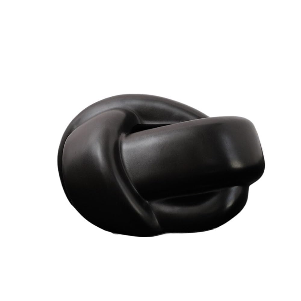 ROHCGHC Tissue boxes, Ceramic Unique Shape for Living Room Coffee Table Desktop Decorative Box Tissue Holder(Black)
