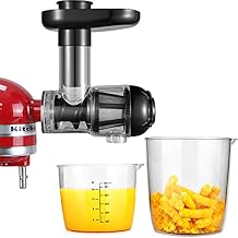Masticating Juicer Attachment for Kitchenaid Mixers, Slow Cold Press Juicing Compatible with Kitchen Aid Stand Mixers, Black