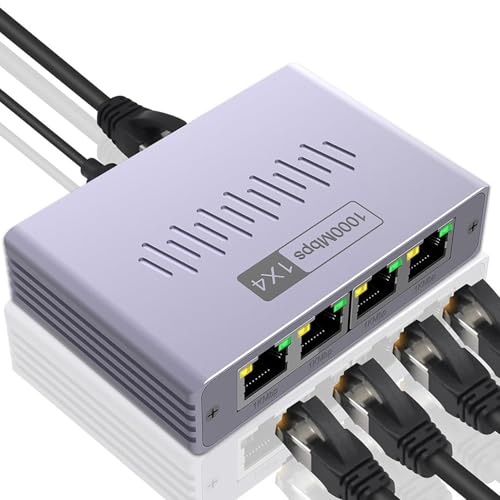 Répartiteur de port Ethernet pour étendre une prise RJ45 unique vers 4 appareils