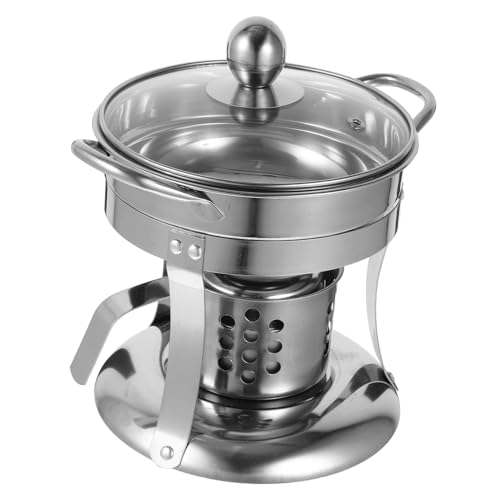 GANAZONO 1 Set Stainless Steel Alcohol Burner Hot Pot Cooking Stove Portable Solid Alcohol Heater for Outdoor