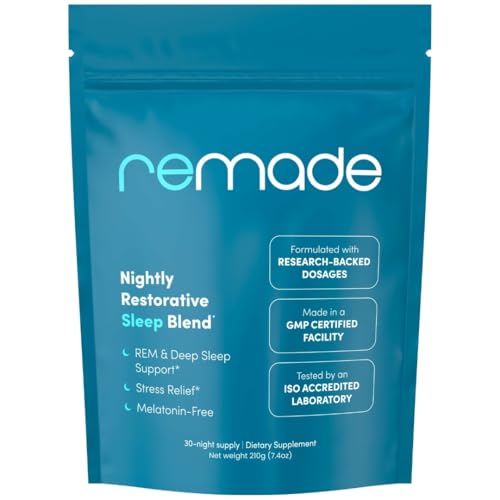 Remade Natural Sleep Aid Without Melatonin - Ashwagandha, L Theanine,