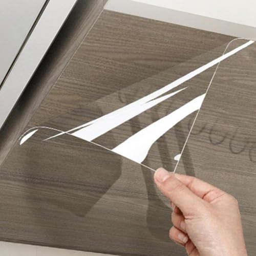 WALLFLY Protective Film Liners Drawers Shelves Kitchen Oil Proof Furniture Film Splash Guard Walls Cover Removable - Cabinets Laminate Film | Transparent Glossy Self-Adhesive Sheet (31W x 528.32L)