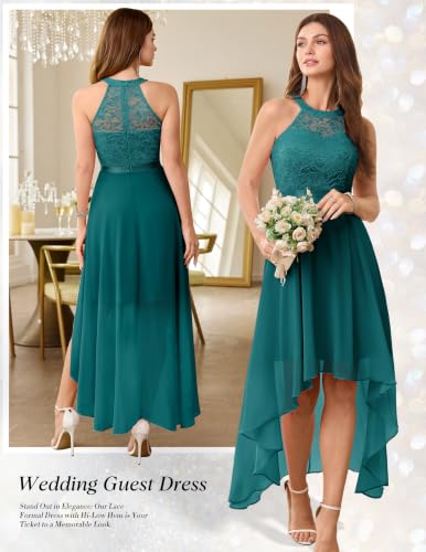 Image of Wedtrend Women's Semi Formal Dresses Halter Bridesmaid Dresses Wedding Guest Dress High Low Prom Dress