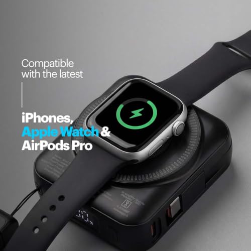 Image of Stuffcool Omni Go 3-in-1 10000mAh Smallest Magnetic Wireless Powerbank with Built-in Type-C Cable, Charges iPhone, AirPods & Apple Watch, 15W Wireless & 20W PD, Digital Display