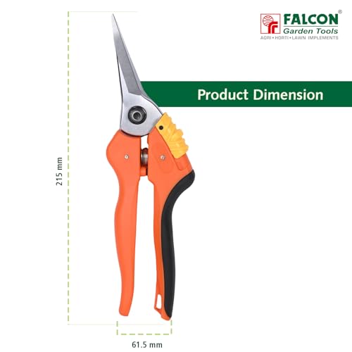 Image of FALCON FPS-212 Pruning Secateur By Pass Type with 215mm Sharp Blade Branch Wood and Flower Plant Cutter Gardening Tool for Home Garden & Agriculture (Pack of 1)