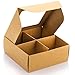 Eorbow 40 Pack Brown Bakery Boxes with Window and Dividers, 6 x 6 Inch Mini Pastry Boxes with 4 Compartments, Kraft Treats Gift Boxes with Inserts, Cupcake Packaging Containers for Pastries Biscuits