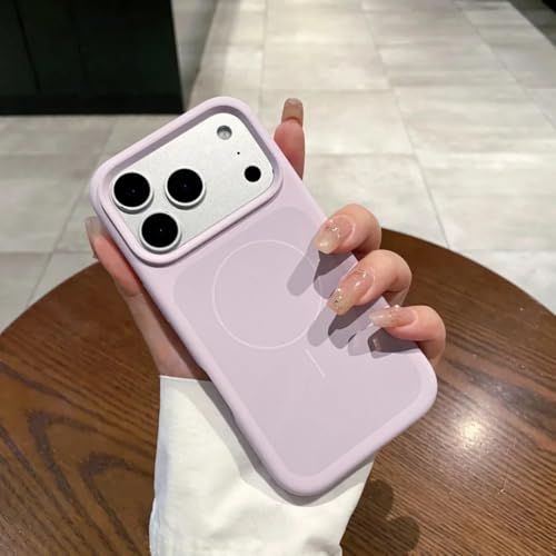Coque silicone liquide iPhone 17 Pro Max violette antichoc effet peau